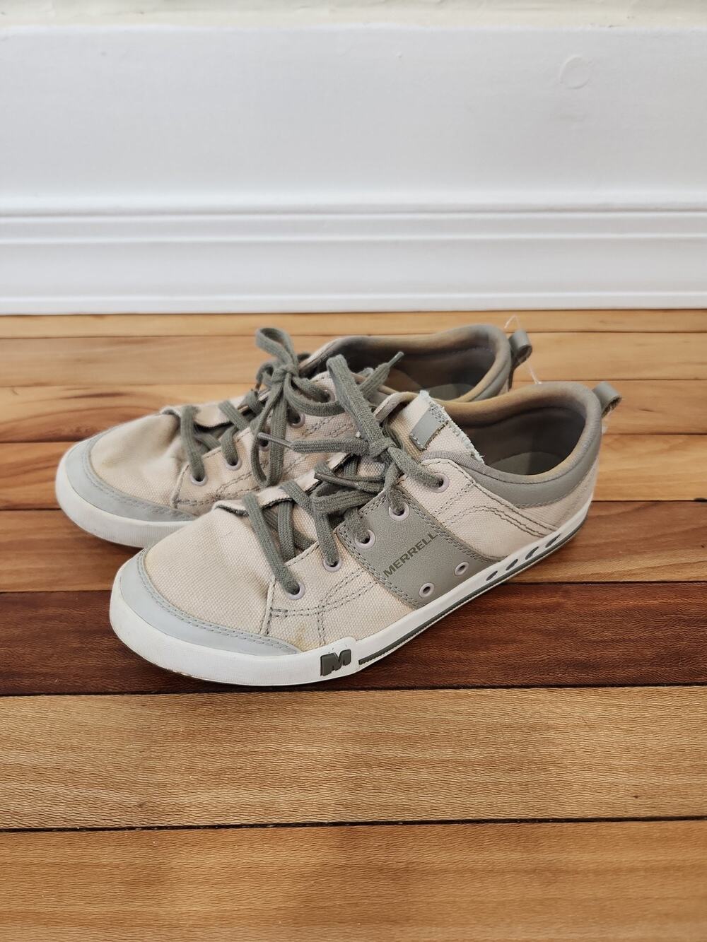 Merrell Rant Canvas Womens Size 7.5 Whitecap Grey Lace Casual Outdoor Shoes